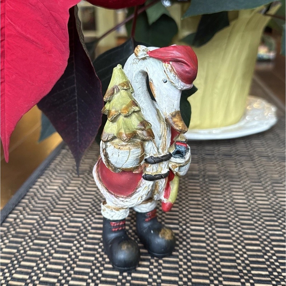 Vintage TII‎ Collections Christmas Goose Duck Whitewashed Rustic Figurine Resin